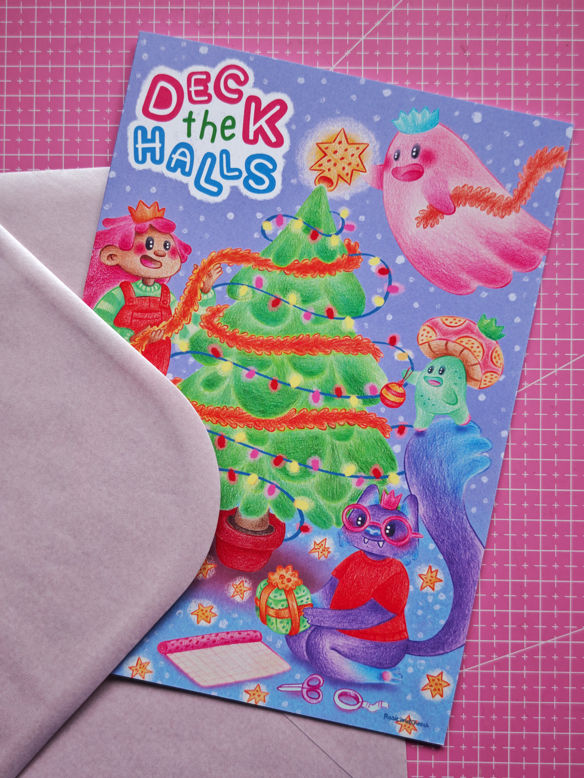 Deck the halls card