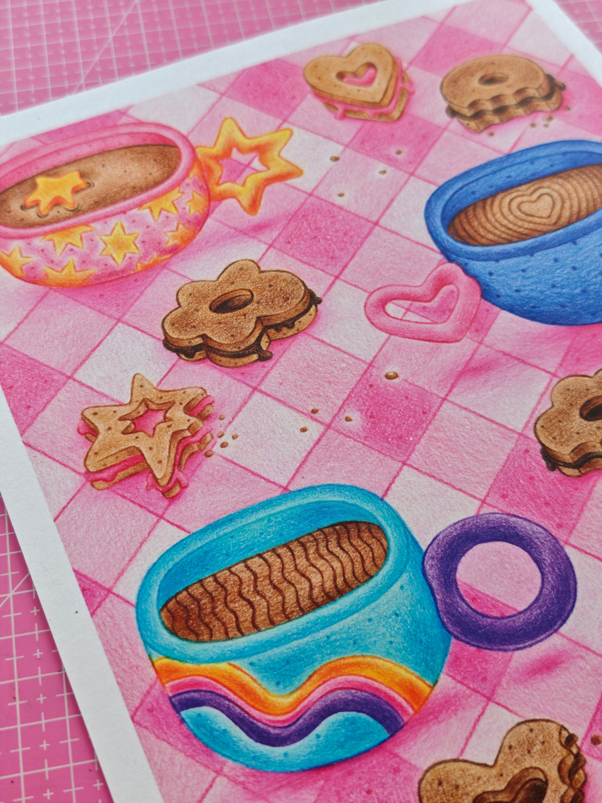 Tea And Bikkies - Signed Art Print | A4