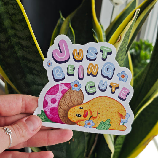 Large Sticker - Just being cute!