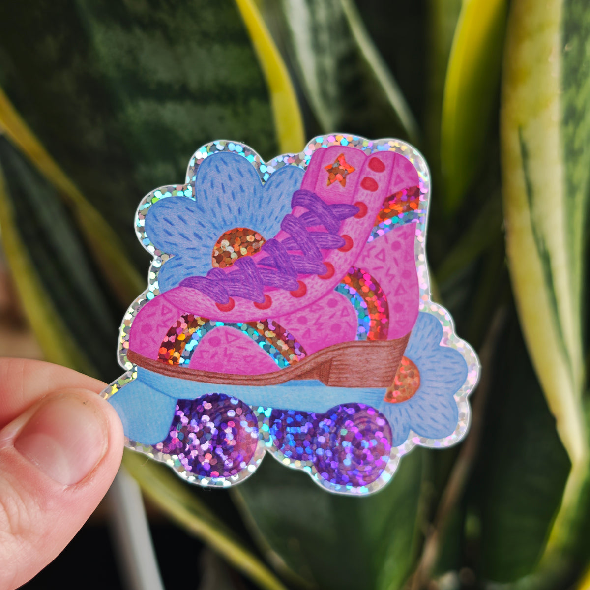 Small Sticker - Glittery Roller Skate