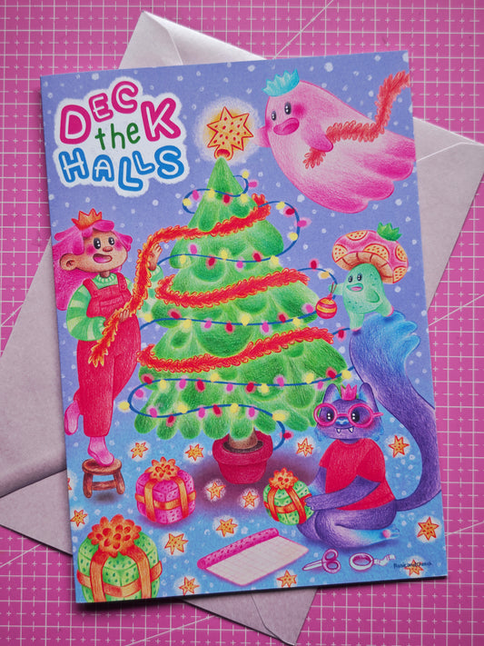 Deck the halls card