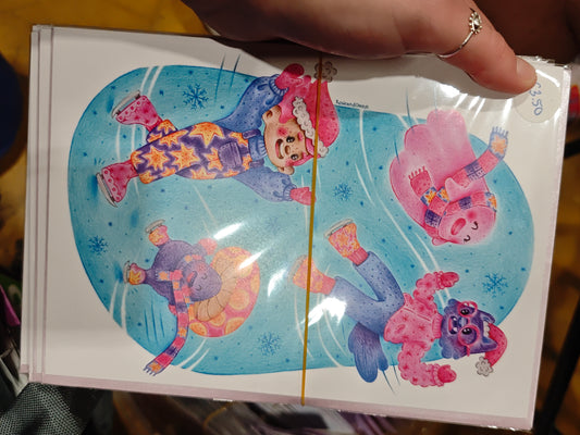 Ice skating Xmas card