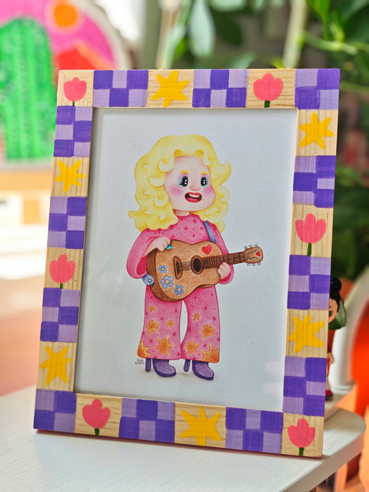 Dolly Parton - Signed Art Print in Hand Painted Frame | 5x7"